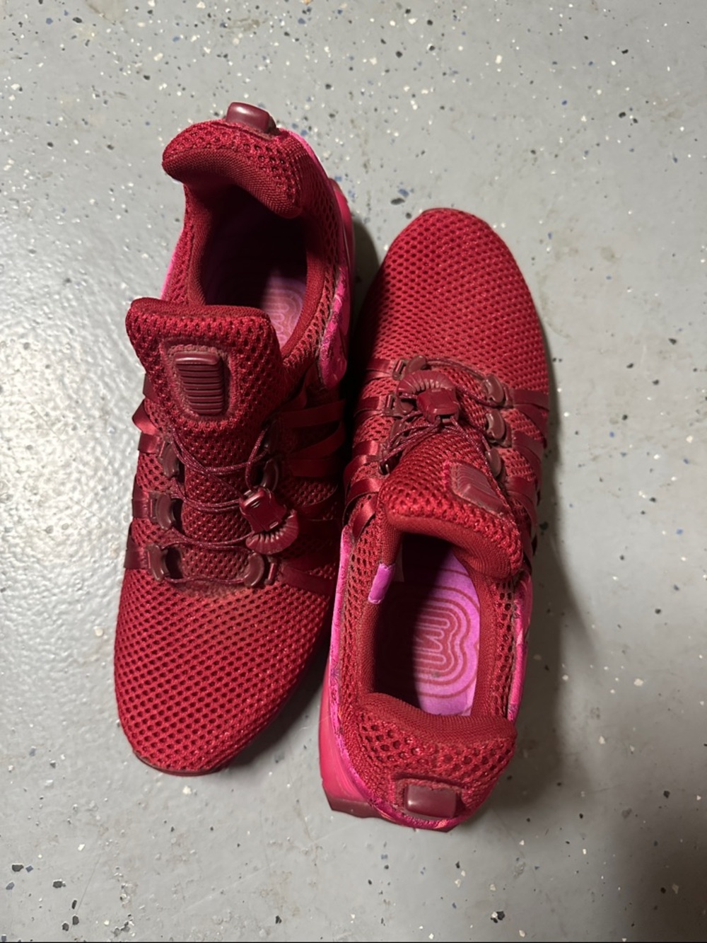 Nike Women's Red Mesh Athletic Sneakers with Pink Accents